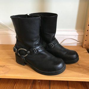 Leather Biker Boots